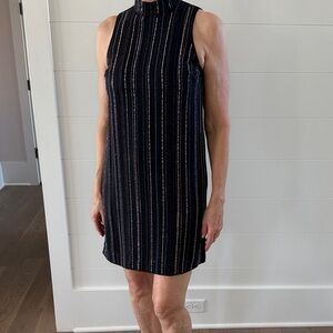 Trina Turk Studded Sleeveless Black Holiday Cocktail Shift Dress in Size 4.